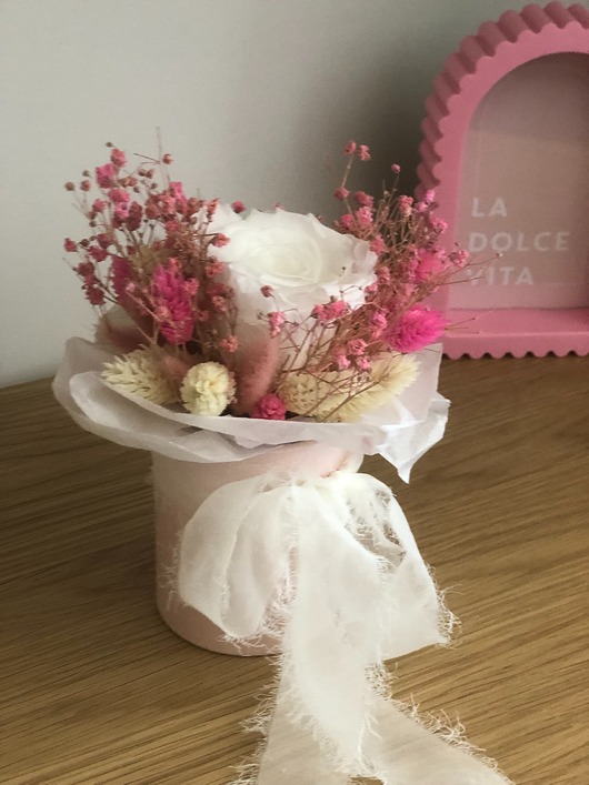 dodatki - różne Mini FLOWER BOX z wieczną róż na urodziny, roczek