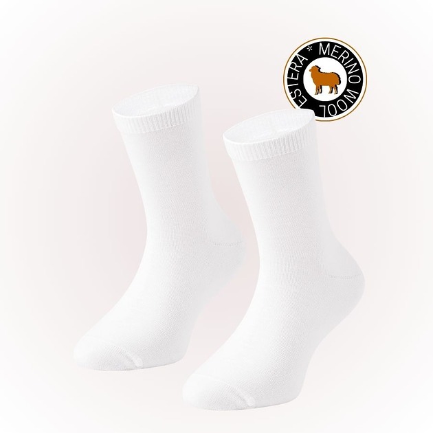 rajstopy i skarpetki dla dziewczynki Białe Skarpetki z Merynosa dla Dzieci