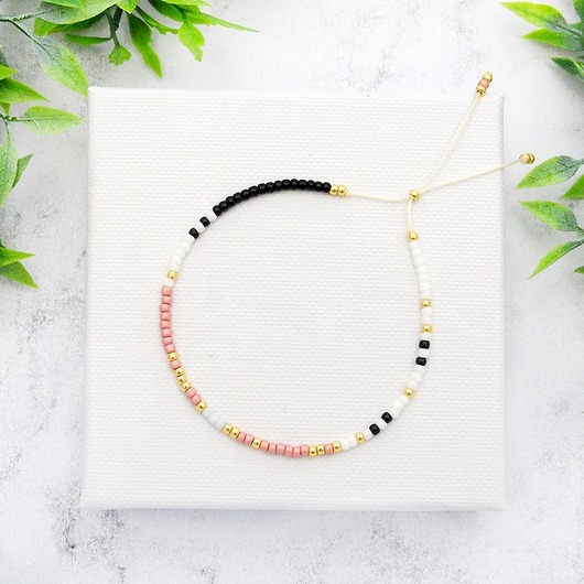 Bransoletka Minimal Dots - Powder Pink Ilovehandmade