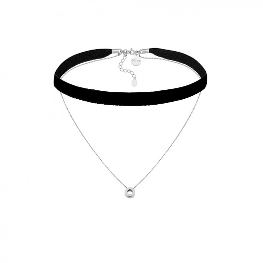 Czarny aksamitny choker łańcuszek karma SOTHO