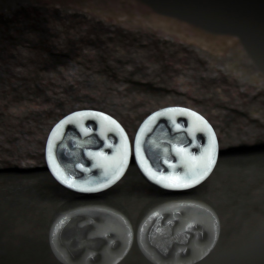 kolczyki ceramiczne FULL MOON 11mm/stal chirurgiczna/