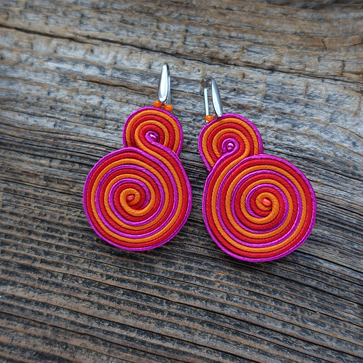 kolczyki soutache Lollipop kolczyki sutasz