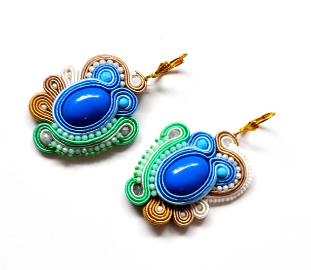 kolczyki soutache Sutaszowe kolczyki CASABLANCA