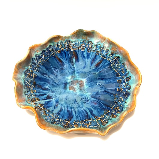 patery i talerze Duża patera ceramiczna na owoce.