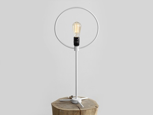 lampy stołowe Lampa stołowa metalowa koło Bullet Table - biała