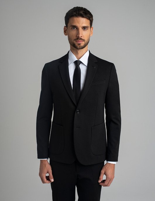 marynarki męskie Marynarka do zestawu gavello czarna slim fit