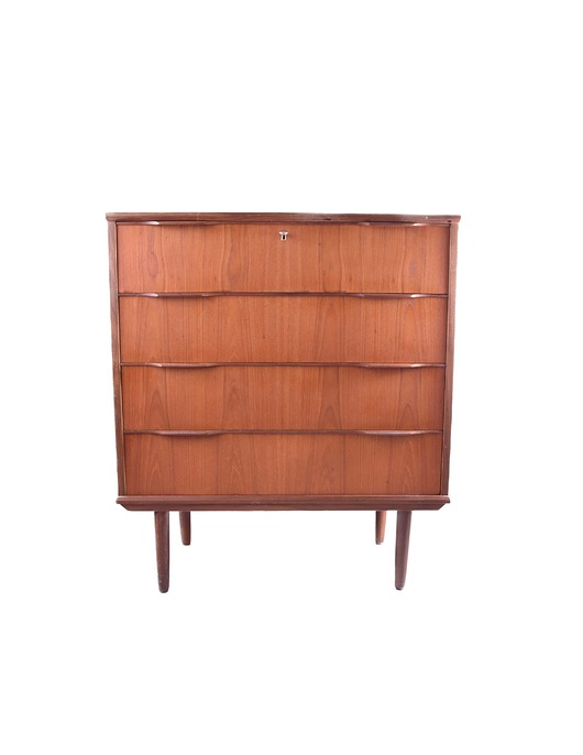 komody Duńska komoda Ejstrup Mobelfabrik teak 4 głębokie szuflady nóżki 85x95x41cm