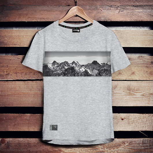t-shirty męskie Koszulka męska - Panorama gór (panelowa)