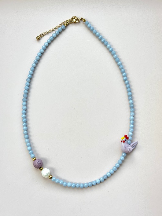 korale Naszyjnik Hen z Angelitu z perł