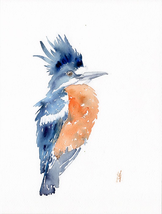 obrazy Oryginalna akwarela. Rybaczek