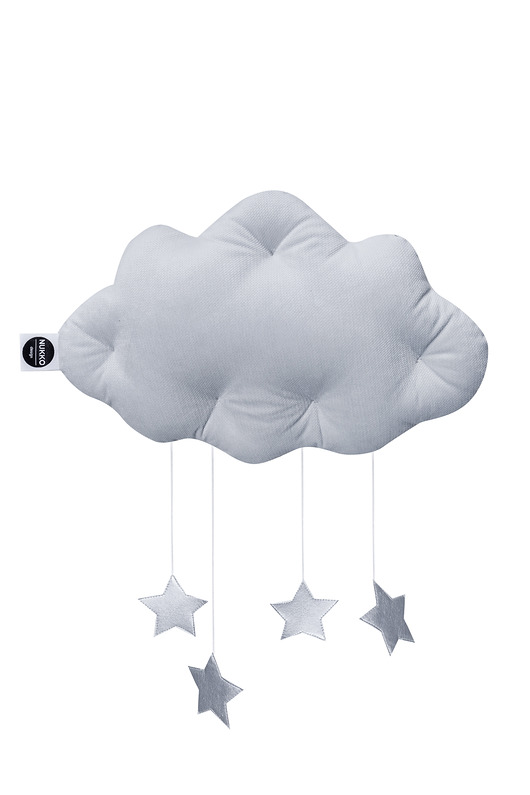 karuzele i girlandy do łóżeczka SZARY mobil chmurka Velvet