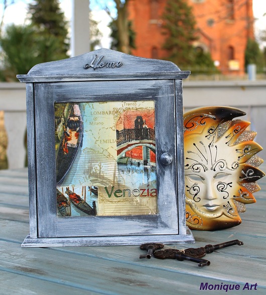 Szafka na klucze, Wenecja, shabby chic Monique Art