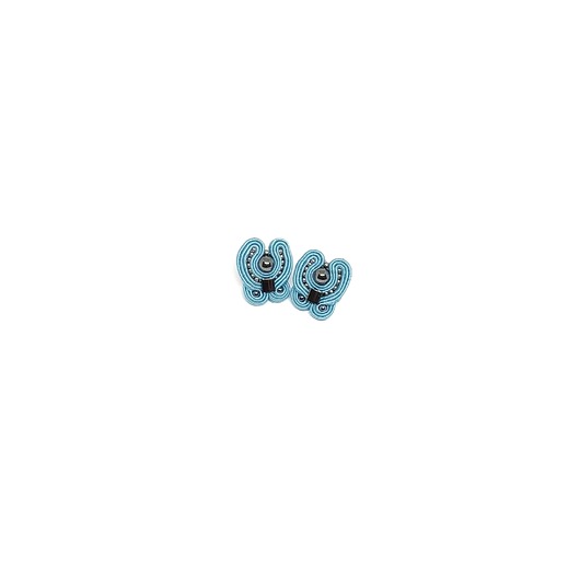 kolczyki soutache Kolczyki z hematytem błękitne