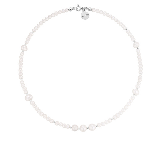 srebrne naszyjniki Srebrny naszyjnik z pereł naturalnych