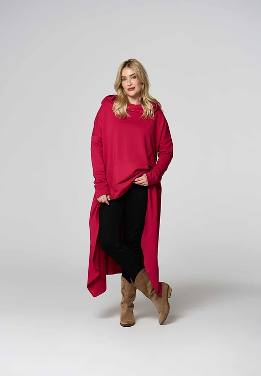 bluza z kapturem damska Bluza TOKYO  magenta