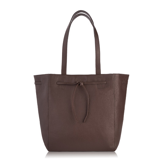 torby na ramię TORBA SHOPPER SKÓRZANA DAMSKA NA RAMIĘ BRĄZOWA PAOLO PERUZZI IN-64-BR