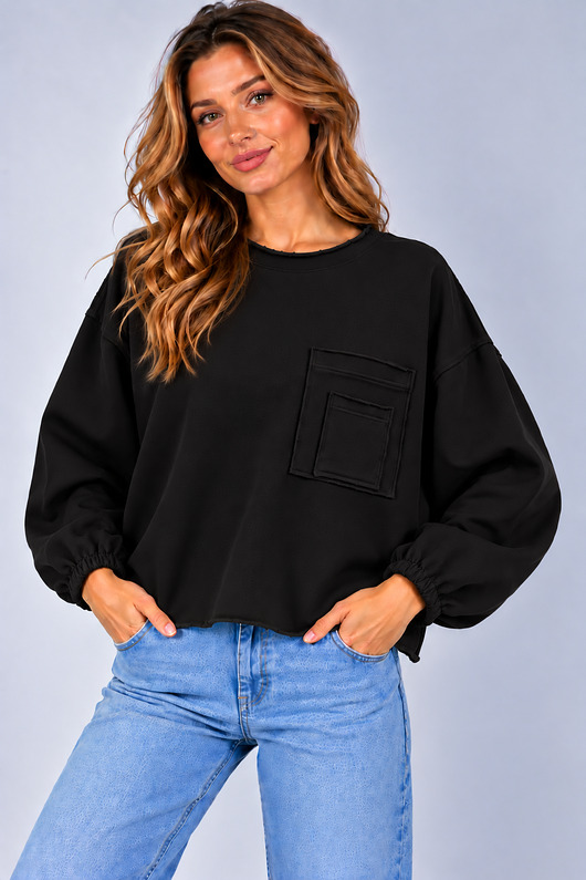 bluza bez kaptura damska Bluza Flavia Czarna