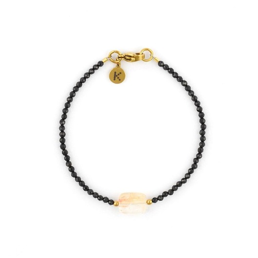 bransoletki z kamieni naturalnych Bransoletka ze Spineli z pastylką bogactwa - Cytryn