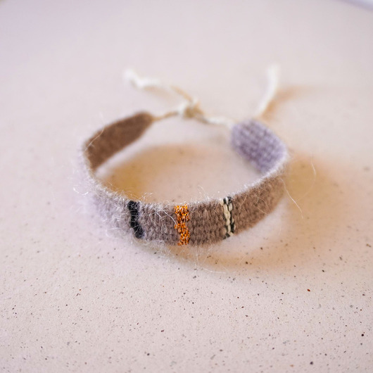 bransoletki - inne Boho biżuteria z włóczki, trzy paseczki