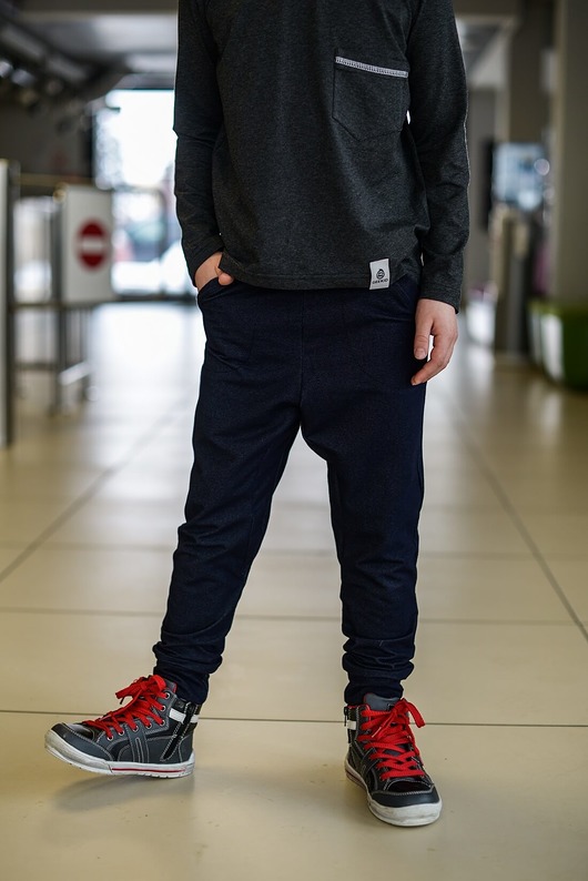 Spodnie Baggy chłopięce granatowe GEEKID