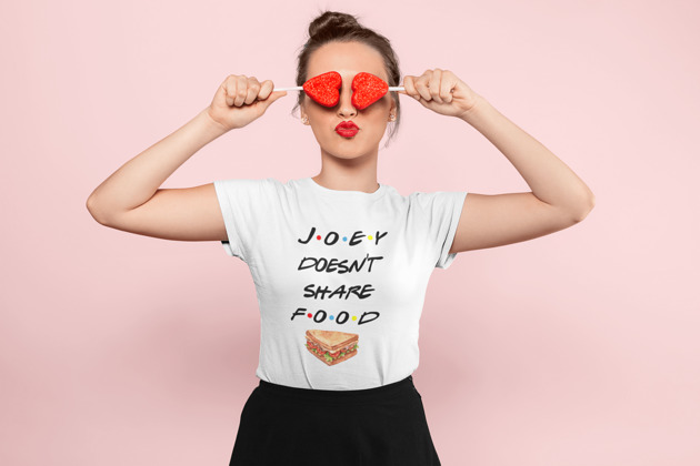 t-shirt damskie Friends koszulka Joey doesn't share food