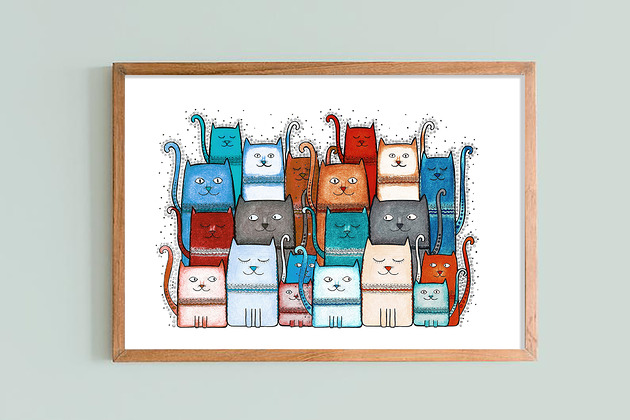 grafiki i ilustracje Koty 60x90cm