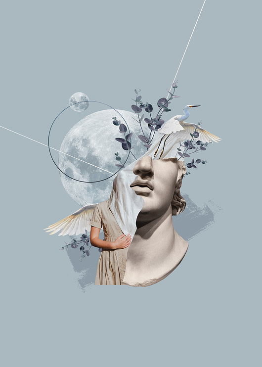 grafiki i ilustracje Kolaż DREAM in BLUE