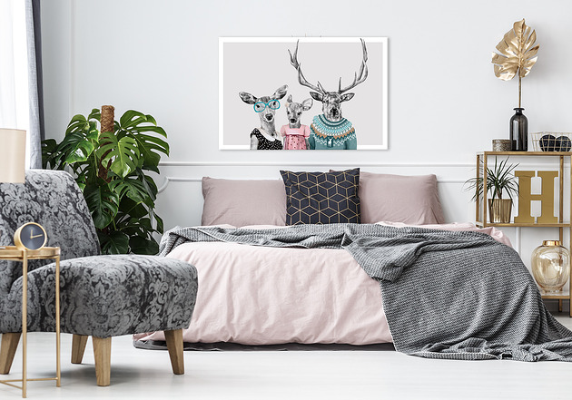 grafiki i ilustracje OBRAZ NA PŁÓTNIE - Rodzina po swojemu 120x80cm