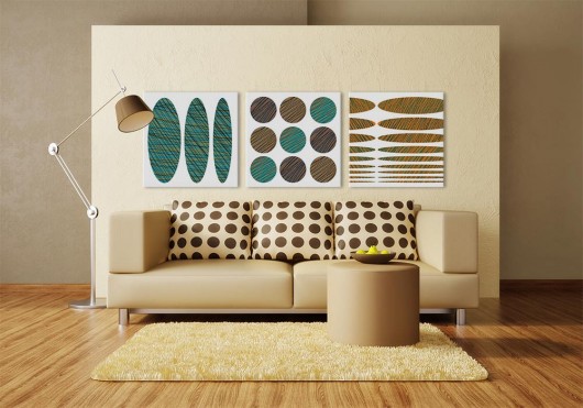 OBRAZ NA PŁÓTNIE - ABSTRAKCJA -3x 40cmx 40cm NOWdeco