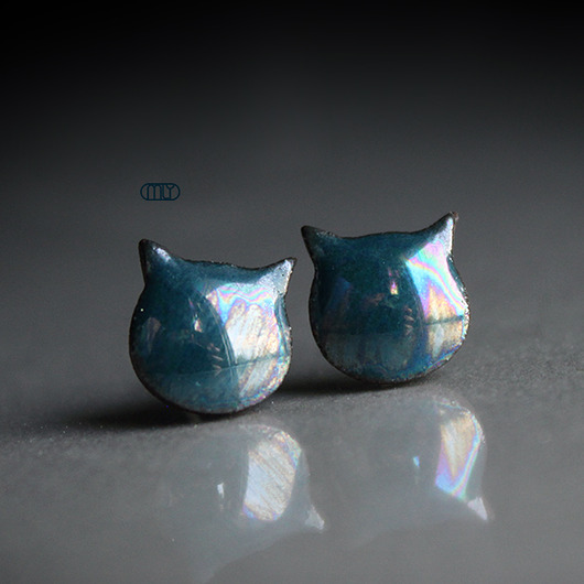 kolczyki ceramiczne Koty/stal chirurgiczna