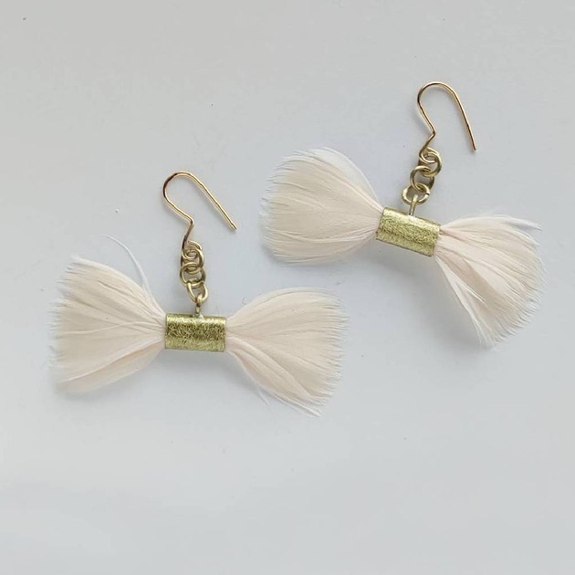kolczyki z piórami PIÓRKO kolczyki
