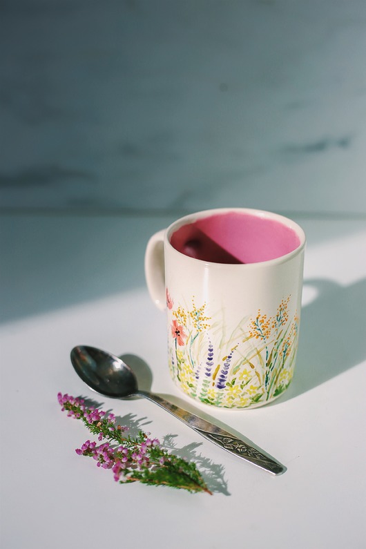 kubki Ceramiczny kubek z uchem ŁĄKA - 220 ml