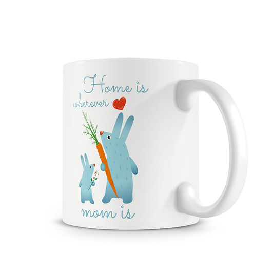kubek. home is wherewer mom is. zające Love Life and Forest