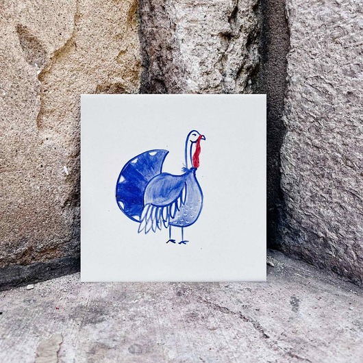 podkładki do kuchni Indyk namalowany na kafelku