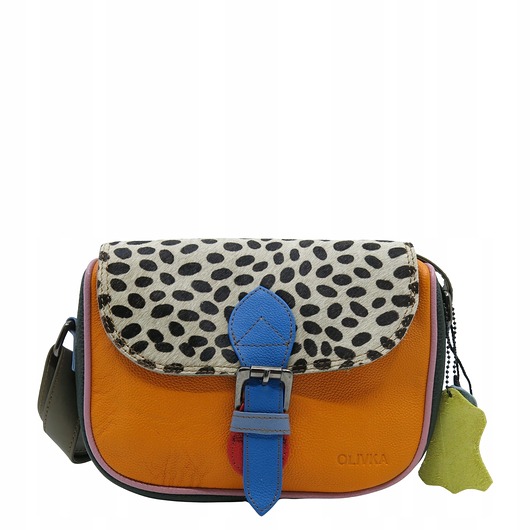torby na ramię Listonoszka torebka damska skóra naturalna kolorowa oryginalna OLIVKA