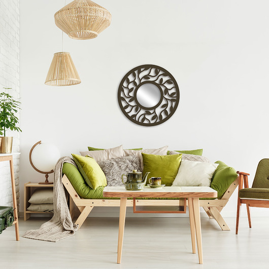 Drewniane Lustro Ażurowe AMELIA 60x60 cm Missing Decor