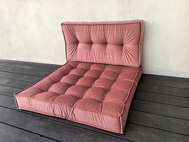pufy do siedzenia Sofa modułowa Futon materac francuski Velvet  Róża