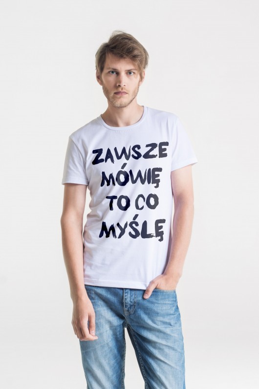ZAWSZE - MęskI T-shirt BIAŁY GAU great as You