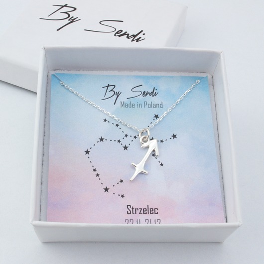 srebrne naszyjniki Naszyjnik strzelec znak zodiaku, prezent dla strzelca