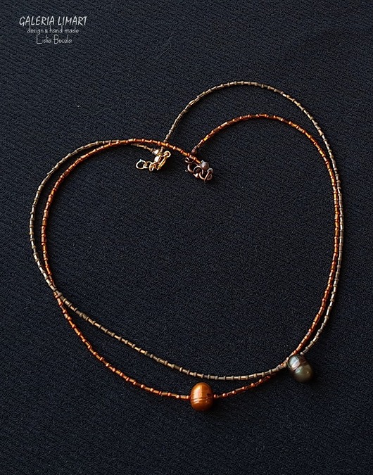 chokery Boho minimalistycznie. Dwa naszyjnik z cudną prawdziwą perłą 3w1 PREZENT lux