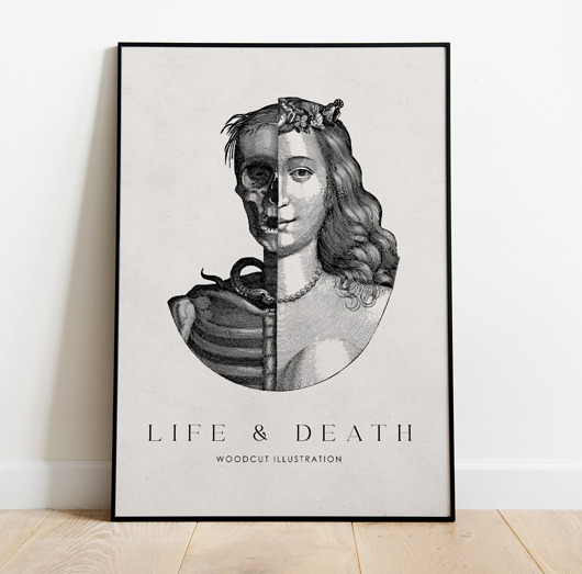 plakaty Plakat Vintage Retro LIFE & DEATH