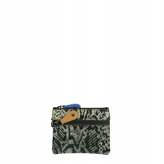 portfele damskie Saszetka skórzana bilonówka skóra naturalna na klucze bilon poręczna OLIVKA