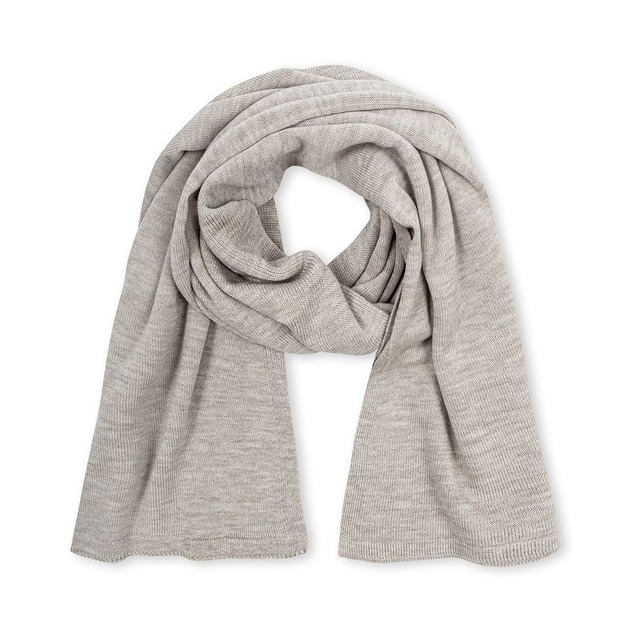 szale damskie Wełniany Zimowy SZAL 100% wełny merino unisex beżowo szary