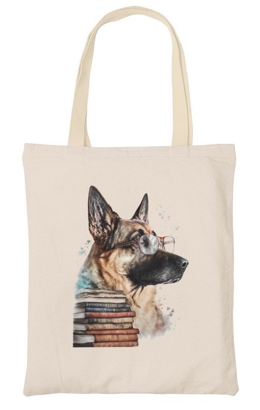 torby na zakupy Torba pies owczarek niemiecki książki mól książkowy prezent biblioteka