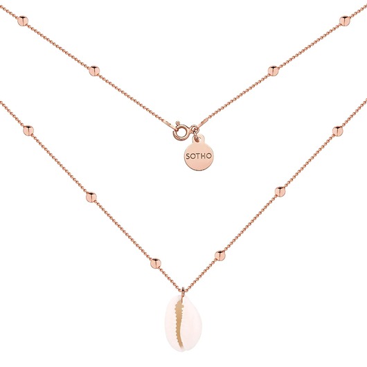 złote naszyjniki Naszyjnik z różowego złota z muszelką