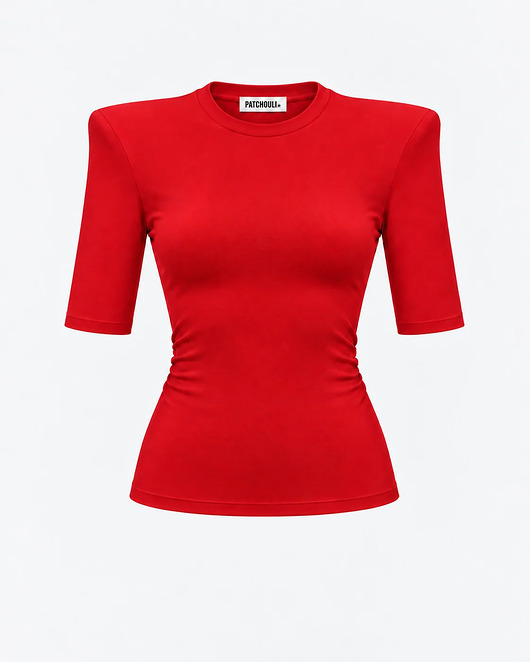t-shirt damskie T-shirt CLOSE Crew Neck Red 