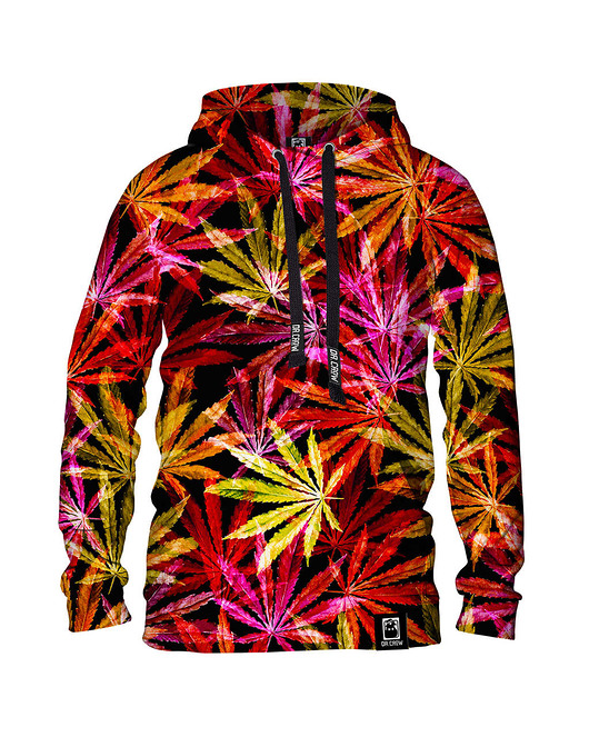 bluzy męskie Męska Bluza z kapturem DR.CROW Green Hemp Red