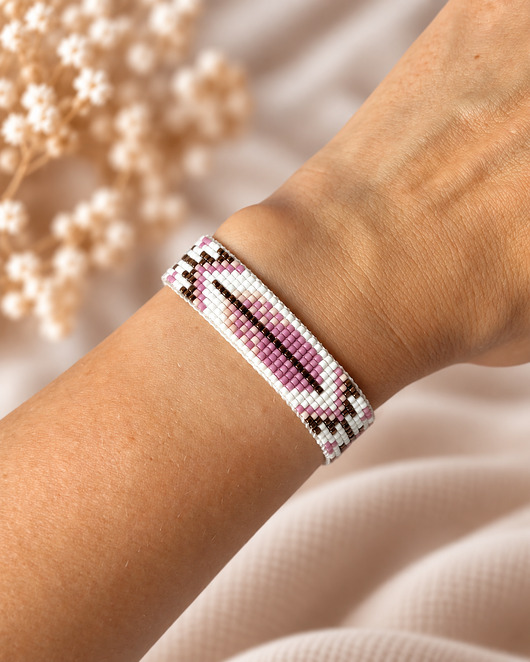 bransoletki - inne Bransoletka FEATHER - boho - koraliki Miyuki