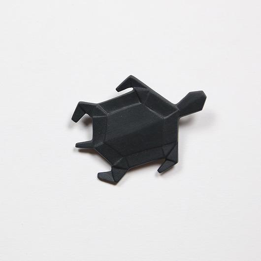 broszki Broszka Porcelanowa Origami Żółw Czarna