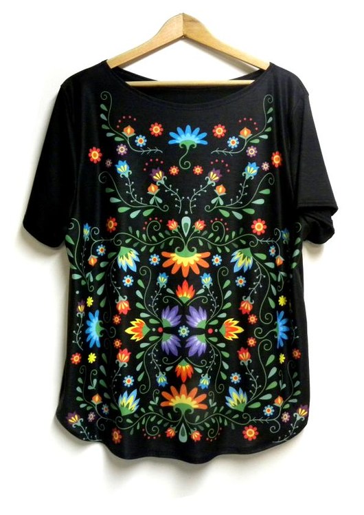Bluzka damska,t-shirt ze wzorem folk S-XL Gaul Designs